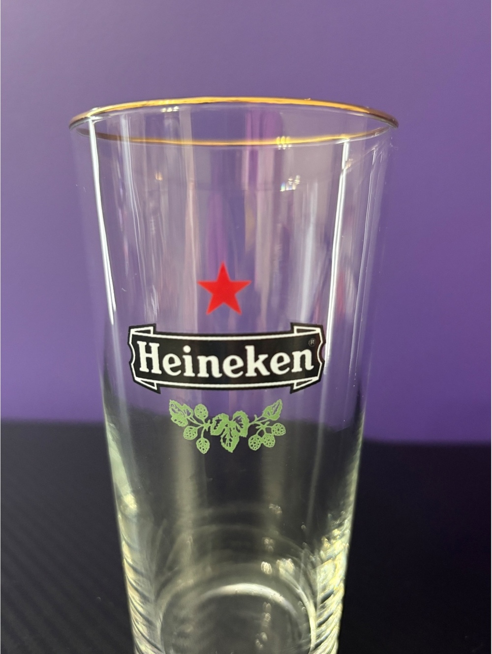 Heineken Gold Rim 10 oz beer glass
